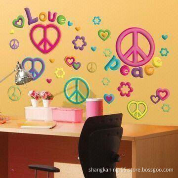 Eco-friendly Vinyl Wall Sticker, Made of PVC, Easy to Apply and Remove